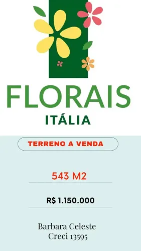 FLORAIS ITALIA TERRENO A VENDA
