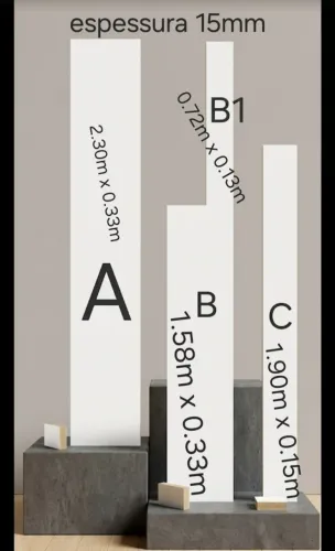 Lote de Sobras  MDF Branco 15mm -e 9mm Diversas Medidas (Novas)