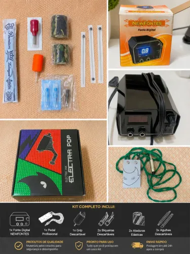kit maquina de tatuagem usado em ótimas condições 