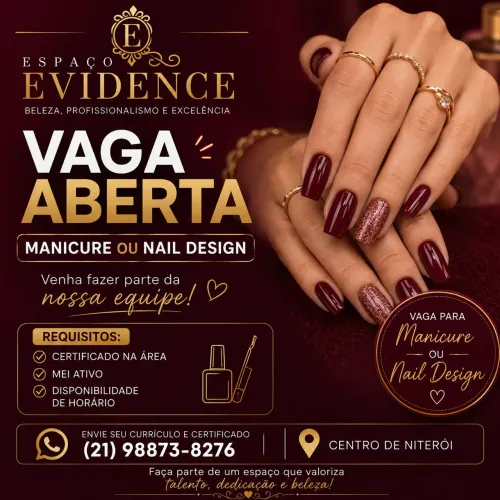 Vaga para Manicure ou Naildesigner 