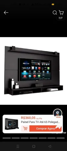 Confira Painel Para TV Até 65 Polegadas liso sem prateleiras RS 250 aceito oferta