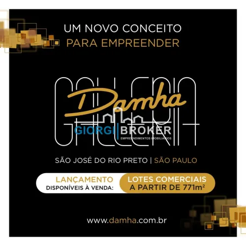 Terreno comercial de 1.621,18 m² no Condomínio Damha Galleria em São José do Rio Preto-SP: