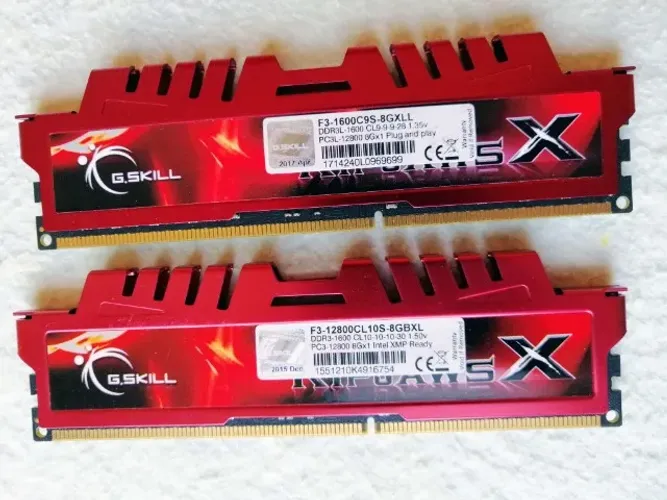 RAM p/ desktop - G. SKILL RIPJAWS X - kit de 2 pentes DDR3 de 8GB cada,1600, total 16GB
