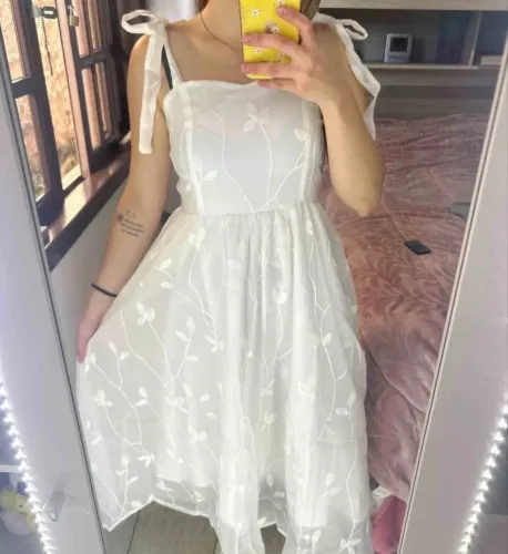 vestido midi branco M
