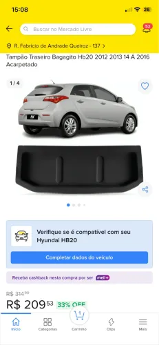 Tampão de mala do HB20