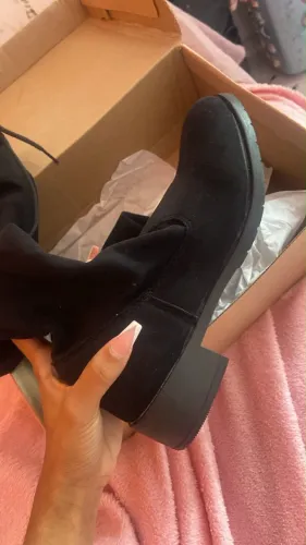 Bota cano alto de camurça