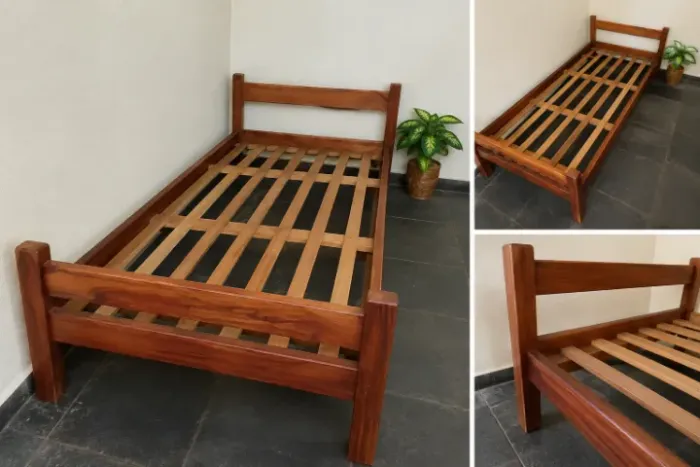 Cama de Solteiro de Madeira Maciça