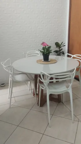 Kit 4 Cadeira Allegra branca para cozinha, área gourmet ou área molhada