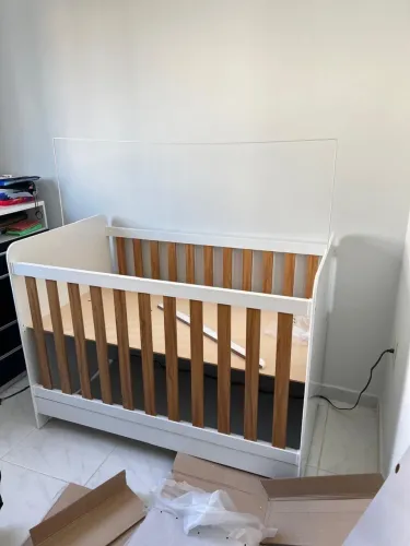 Berço Guti 5X1 + Colchão Baby impermeável- Espuma D18 Ortobom