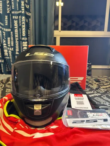 Capacete LS2 Vector Evo FF397 Tricomposto Tam 60 Preto Fosco Completo