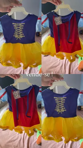 Vende-se ( fantasia branca de neve bebê ) 6-9 meses