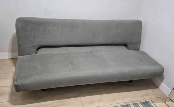 Sofá cama suede cinza 1,90 x 1,00m