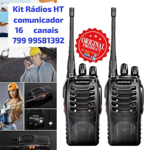 Kit rádio comunicador 2 rádios HT, universal, 