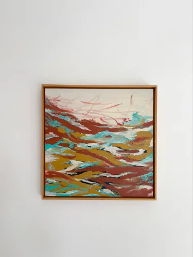 Quadro Abstrato com moldura em madeira