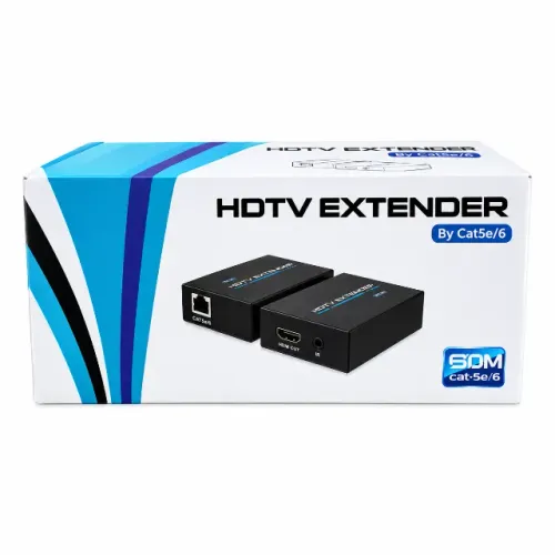 Extensor RJ45 HDMI HDTV-60M 60 Metros Cat6 Cat5e 1080p Bivolt para TV PC PS3 Xbox e Projet