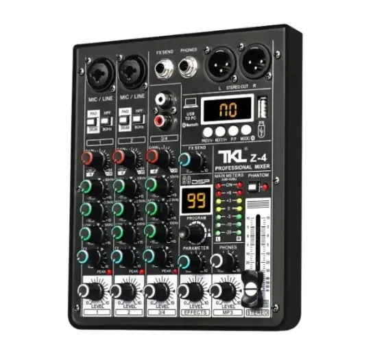 Mesa de som & Interface de Áudio | klbls 4 Canais, Bluetooth, 99 Efeitos