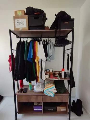 Guarda-Roupa Closet Modulado (Arara de Roupas) MDP e Aço