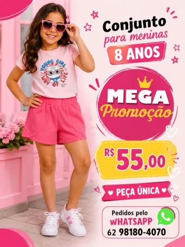 CONJUNTO BLUSA E SHORT 8 ANOS DALIA