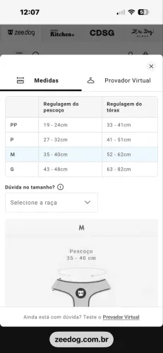 Peitoral Novo Zee Dog FARM