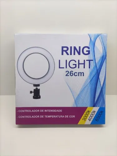 Ring Light 26cm 3 Tons com Tripé 2,10cm