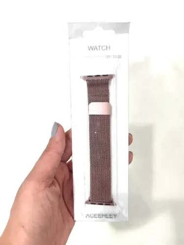 Pulseira metálica para smartwatch rosê