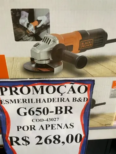Esmerilhadeira Angular Black+Decker 650W 4-1/2" (115mm)