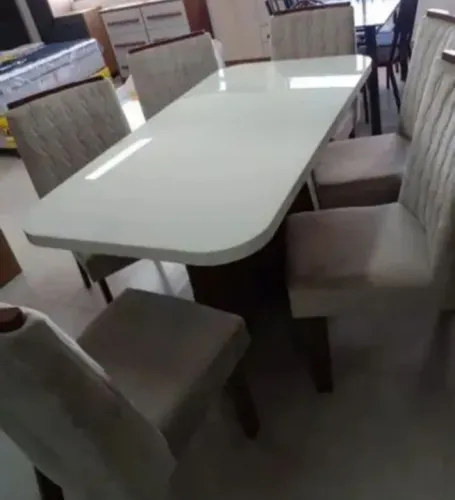 Mesa de Jantar 6 Cadeiras 100%MDF BLACK