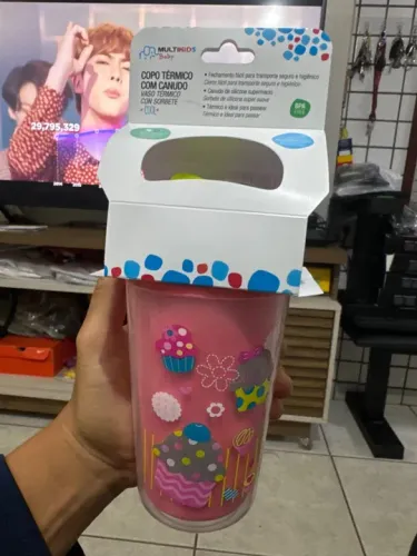 Copo Térmico Com Canudo De Silicone Cool Rosa 24m+ 210ml Multikids Baby - BB035
