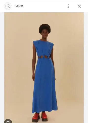 Farm / Vendo vestido cropped nós azul atlântico - p