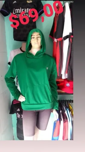 Blusa de Moletom com Capuz Verde