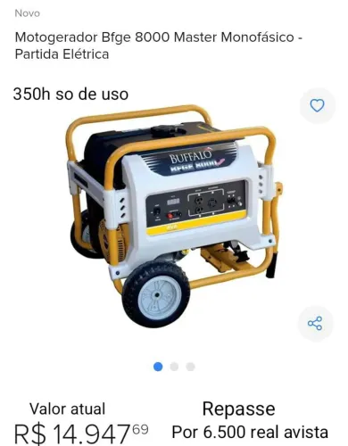 Motogerador Bfge 8000 Master Monofasico partida eléctrica 4.mil  