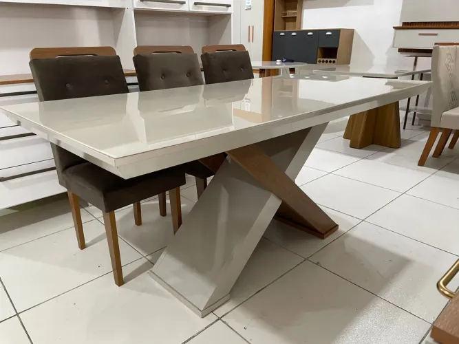  Mesa de Jantar Moderna 6 lugares 