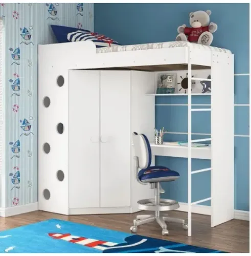 Cama multifucional com armário e mesa