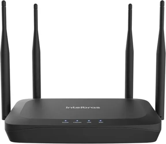 ROTEADOR WIRELESS AC1200 INTELBRAS GF1200 - PRETO - C/ FONTE - SEMINOVO