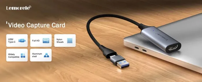Placa de captura de vídeo HDMI, USB-C, USB-A