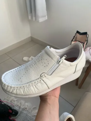 Sapato branco couro usaflex 