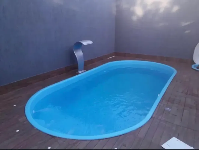 Piscina de fibra instalada 6 metros