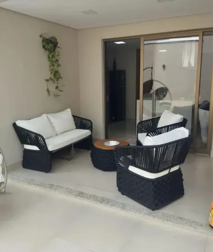 Jogo de área em tricô Náutico 