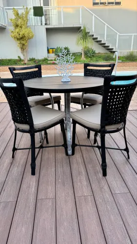 Mesa área externa alumínio corda nautica area lazer gourmet 
