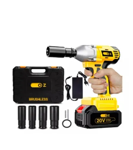 Chave De Impacto Parafusadeira Motor Brushless 20v 4000mAh Com Maleta e Soquetes 