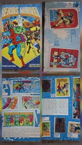Álbum Figurinhas HERÓIS MARVEL EM AÇÃO e SUPER HERÓIS EM AÇÃO DC