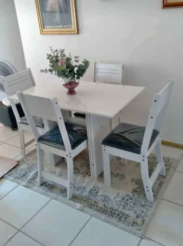 Mesa de Jantar 4 Cadeiras Tampo de MDF (Novo) Entrega Grátis!