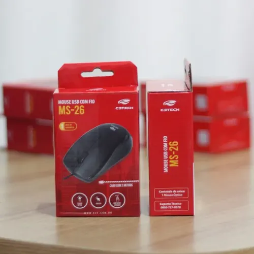 Mouse USB preto C3Tech ms-26bk