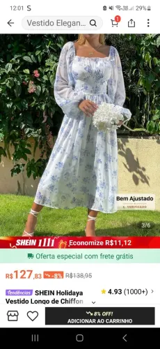 Vestido florido de chifon