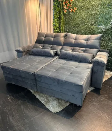 Sofá Retrátil e Reclinável Poliana 2,00 D-28 Novo com garantia