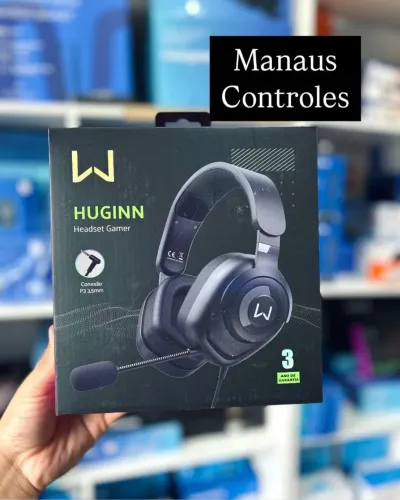 Headset Gamer Warrior Huginn, PS4, PS5, XBOX e PC, Preto