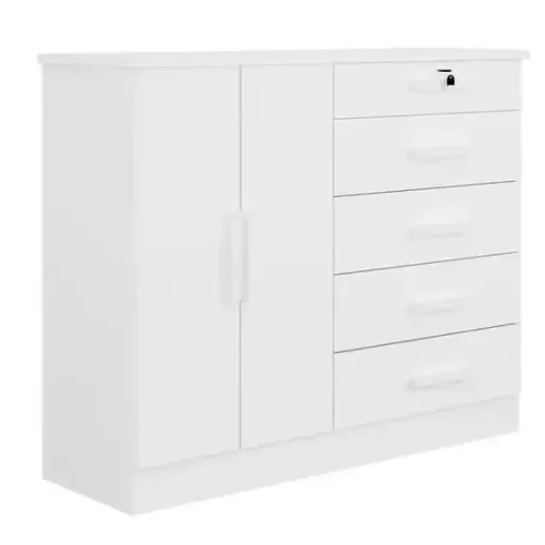 Cômoda 5 Gavetas 2 Portas New Athos D Doro Branco - Entrega Rápida!