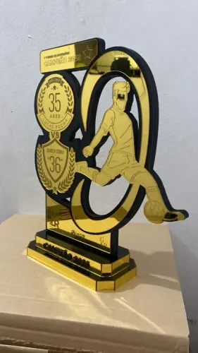Troféu Personalizado em Acrílico Espelhado e PVC