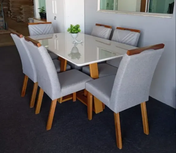 Mesa de Jantar com 6 Cadeiras 160x90 DIVIDIMOS EM ATÉ 10X SEM JUROS