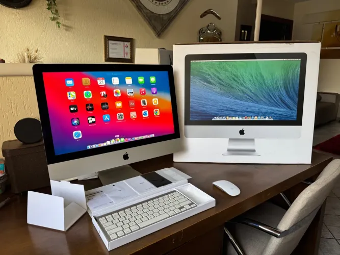 iMac 21.5", 2014 com macOS Big Sur 11.7.10 instalado, pronto para uso, em estado de novo.
